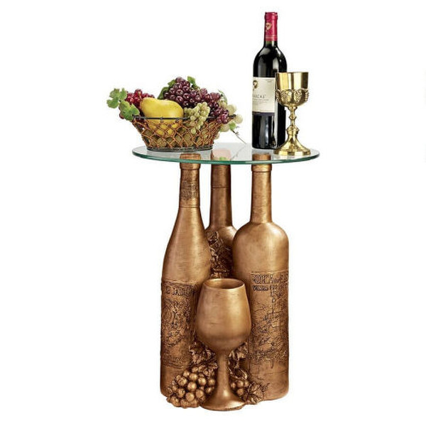 Wine & Dine Sculptural Glass Table Bar Decorative Statue Bottles Statues